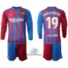 Officiële Voetbalshirt + Korte Broek FC Barcelona Kun Agüero 19 Thuis 2021-22 Lange Mouw - Kids